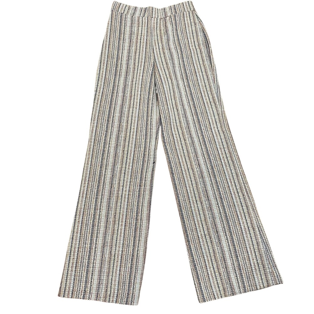 Vintage Trissi Multicolor Striped High Waist Wide‎ Leg Pull On Palazzo Pants
